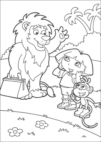 Good Bye Lion Coloring Page